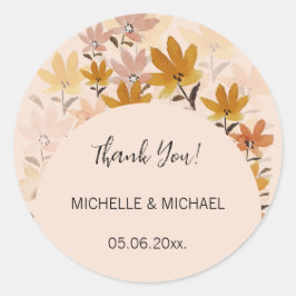 Pastel Boho Mustard Yellow Wildflowers Runder Aufkleber