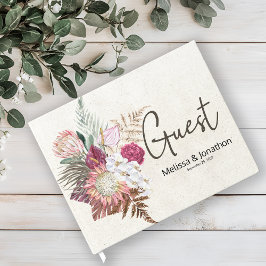 Pastel Boho Neutral Floral Wedding Guest Book Gästebuch