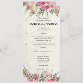 Pastel Boho Neutral Floral Wedding Program Programm