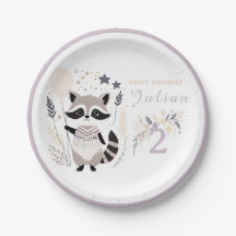 Pastel Boho Raccoon und Balloons Geburtstag