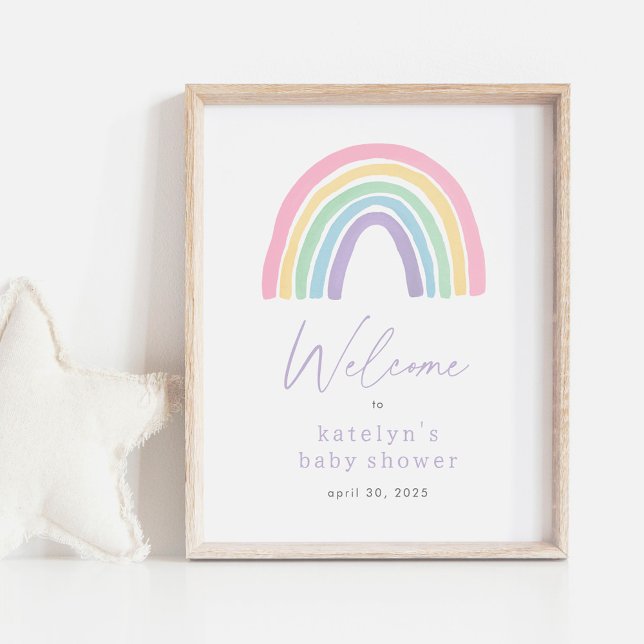 Pastel Boho Rainbow Baby Dusche Begrüßungszeichen Poster (Von Creator hochgeladen)