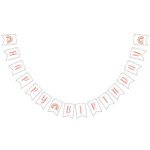 Pastel Boho Rainbow Girls zum Geburtstag glücklich Wimpelkette
