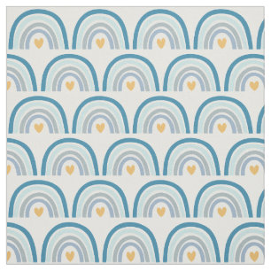 Pastel Boho Rainbows-Blues, Mint und Goldstoffe Stoff