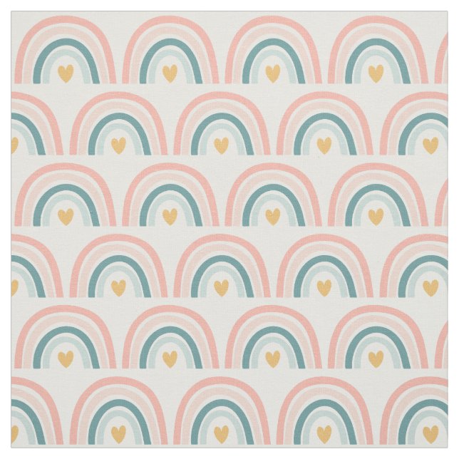 Pastel Boho Rainbows-Pinks, Blues, Goldgewebe Stoff (Muster)