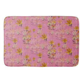 Pastel Boho Senard Pink Wildblumen Badematte