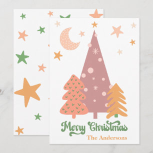 Pastel BOHO Xmas Bäume Frohe Weihnachten