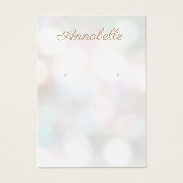 Pastel Bokeh Juwelier Earring Display Card (Vorderseite)