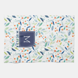 Pastel Botanica Muster Aquarellfarben Illustration Handtuch