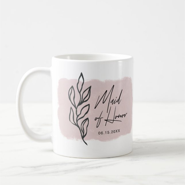 pastel botanique moderne Maid of Honor Mug (Gauche)