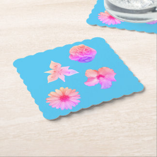 Pastel Bouquet Paper Coaster Untersetzer