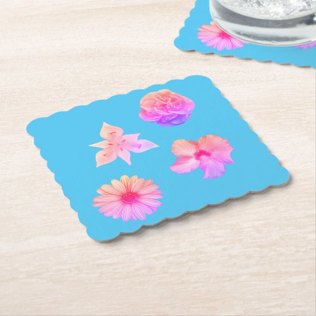 Pastel Bouquet Paper Coaster Untersetzer (angewinkelt)