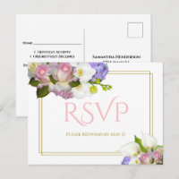 Pastel Bouquet Spring Floral Wedding RSVP