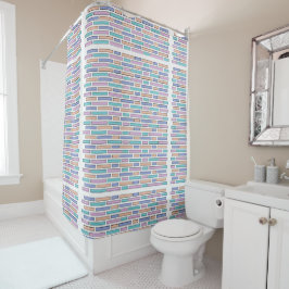 Pastel Bricks Mosaic Duschvorhang