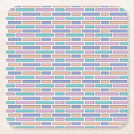 Pastel Bricks Mosaic Rechteckiger Pappuntersetzer