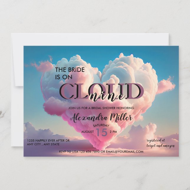 Pastel Bridal sur Cloud Neuf Invitation (Devant)