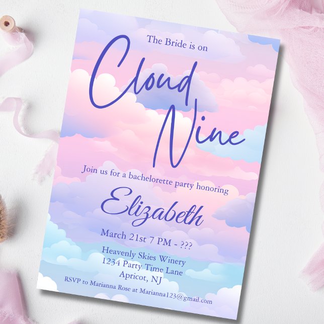 Pastel Bride befindet sich auf dem Cloud-Junggesel Einladung (Von Creator hochgeladen)