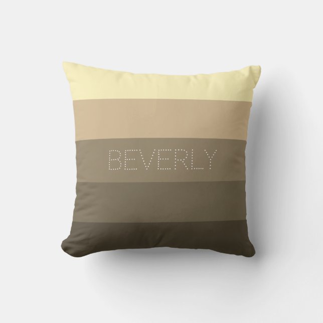 Pastel Brown Tan Yellow 5 Personalisierte Bezeichn Kissen (Vorderseite)