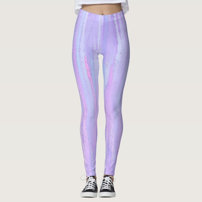 Pastel Brush Strokes Leggings (Vorderseite)