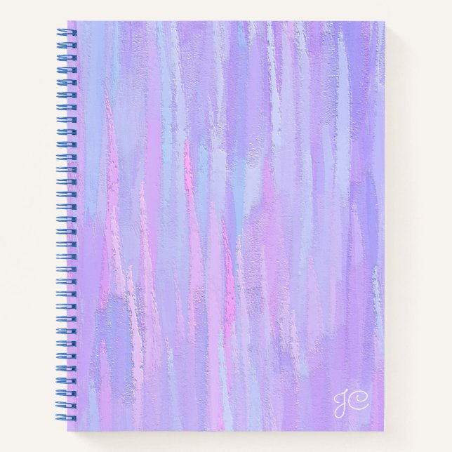 Pastel Brush Strokes Personalisiert Notizbuch (Vorderseite)