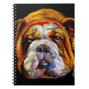 Pastel Bulldog, modernes künstlerisches Portrait. Notizblock