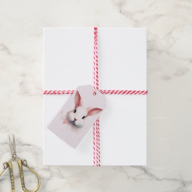Pastel Bunny Bliss - Étiquettes Cadeaux de Pâques (Avec de la ficelle)