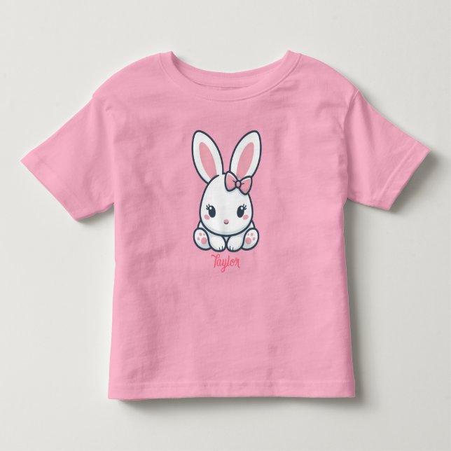 Pastel Bunny Charm Kleinkind T-shirt (Vorderseite)