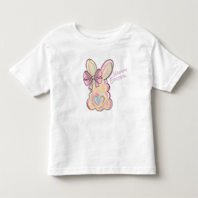 Pastel Bunny Delight Kleinkind T-shirt (Vorderseite)