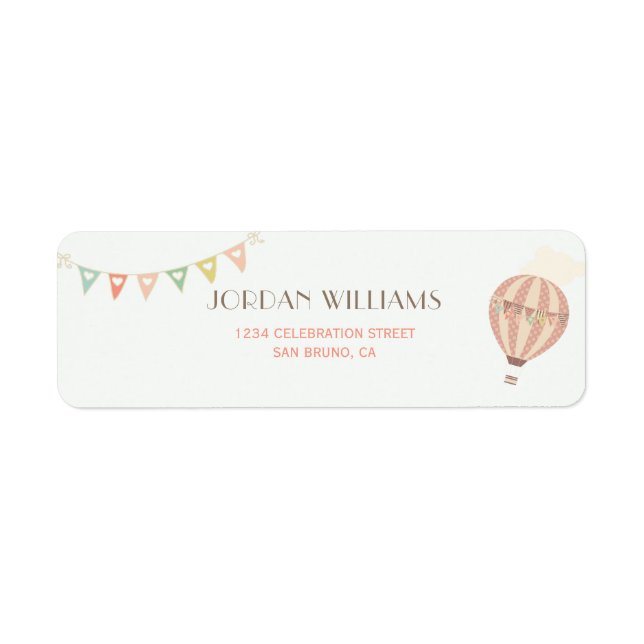Pastel Bunting & Hot Air Balloons | Erster Geburts (Vorne)