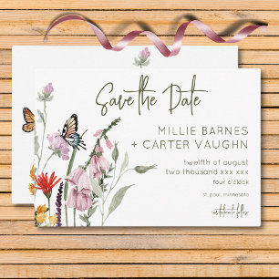 Pastel & Burgundy Blooms Blumenblumen Moderne Hoch Save The Date