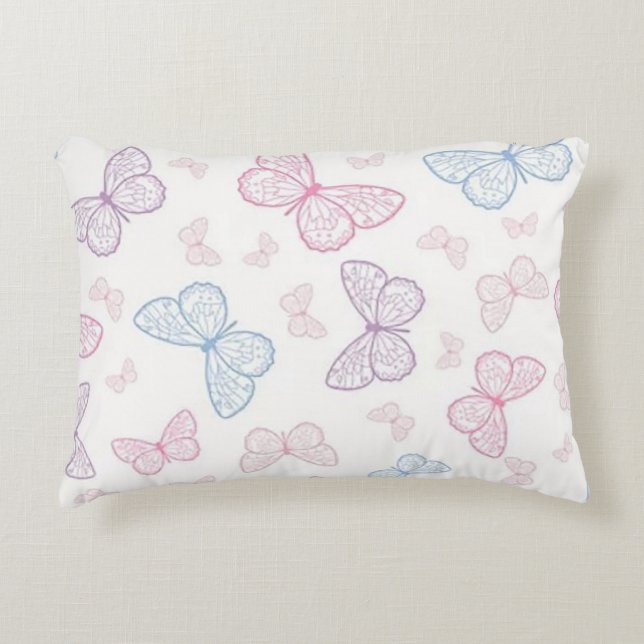 Pastel Butterflies Dekokissen (Vorderseite)