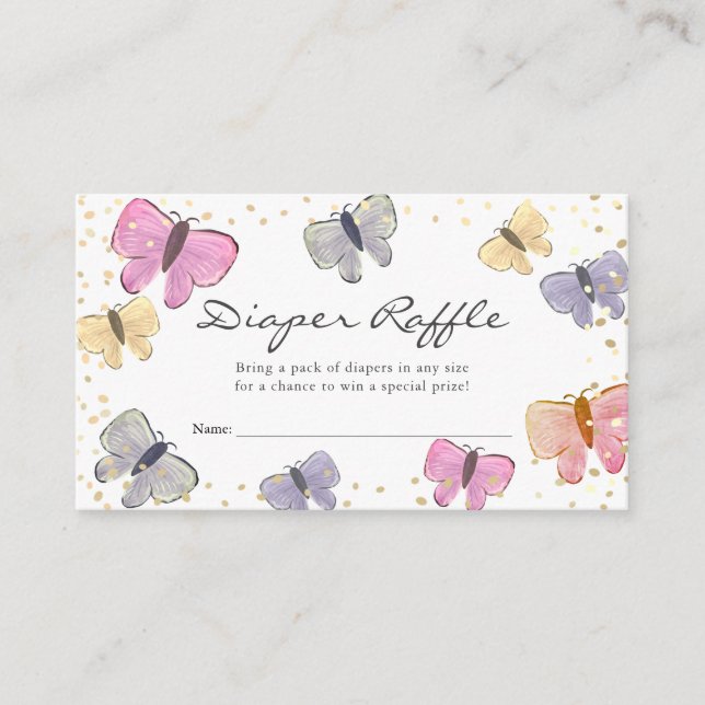 Pastel Butterfly Babydusche Windelwaschmaschine Ti Begleitkarte (Vorderseite)