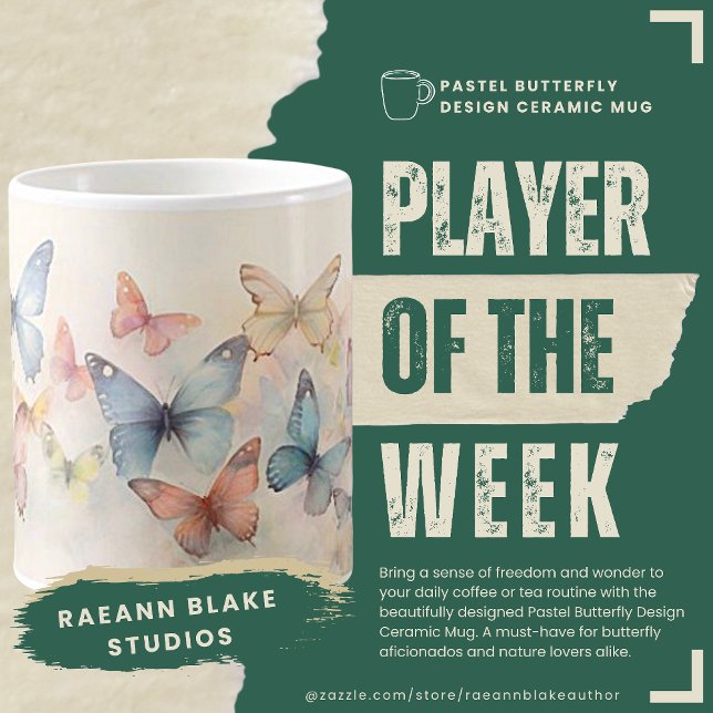 Pastel Butterfly Design Keramik Tasse (Von Creator hochgeladen)