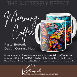 Pastel Butterfly Design Mug en céramique
