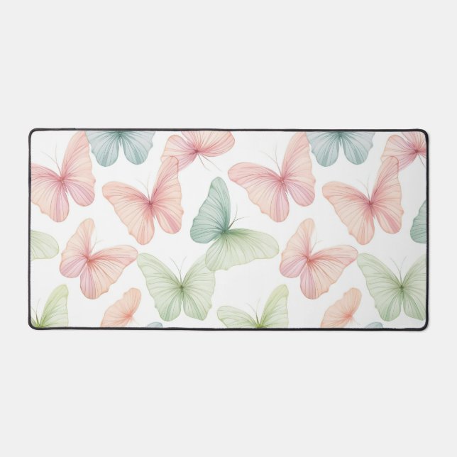 Pastel Butterfly Desk Mat Schreibtischunterlage (Vorderseite)