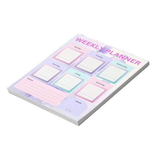 Pastel Butterfly Dreams: Wochenplaner für Organi Notizblock (Rotiert)