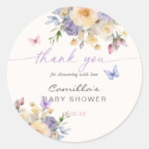 Pastel Butterfly Floral Danke Baby Dusche
