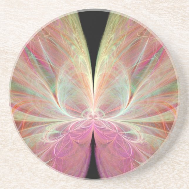 Pastel Butterfly im Abstrakten Sandstone-Untersetz Getränkeuntersetzer (Vorne)