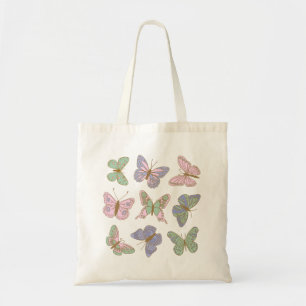 Pastel Butterfly Pattern Tragetasche