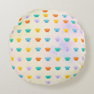 Pastel Butterfly Rundes Kissen