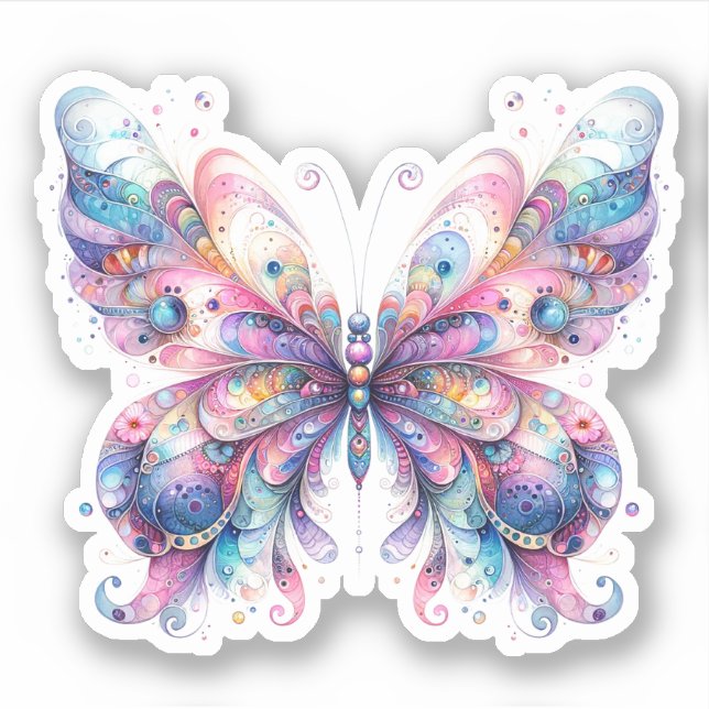 Pastel Butterfly Stickers Aufkleber (Vorderseite)
