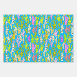 Pastel Cacti Collage Geschenkpapier Set