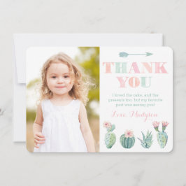 Pastel Cactus Carte de remerciements de Girl