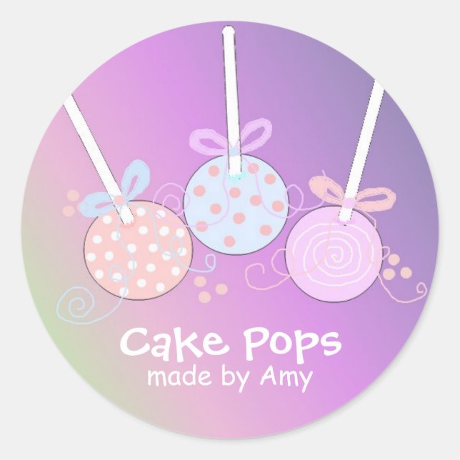 Pastel Cake Pops Runder Aufkleber (Vorderseite)