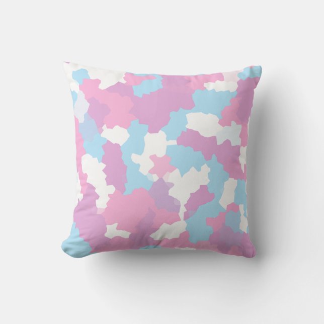 Pastel Camouflage Abstrakt Art Muster Kissen (Vorderseite)