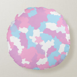 Pastel Camouflage Abstrakt Art Muster Rundes Kissen