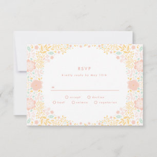 Pastel Candy Floral Wedding RSVP Card Karte