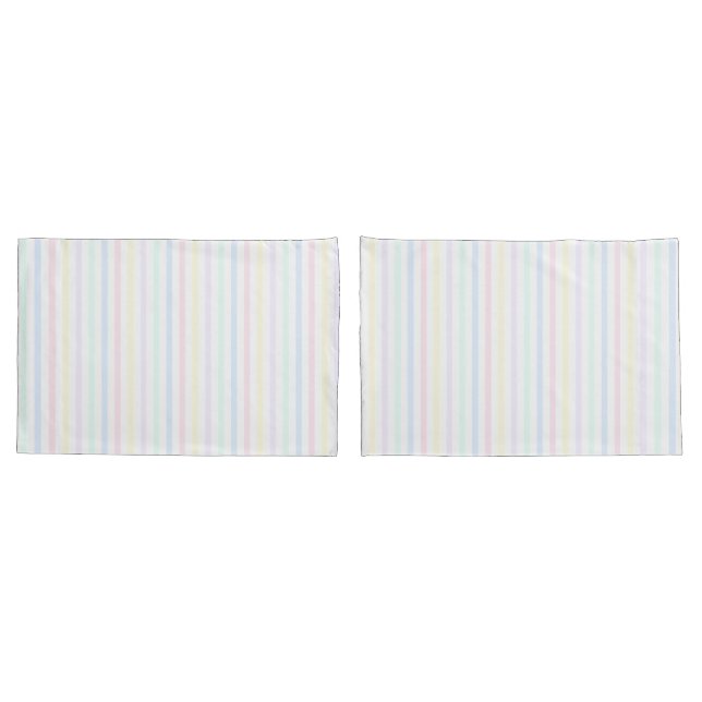 Pastel Candy Stripe Nostalgic der 1970er Jahre Kissenbezug (Rückseite-Set)