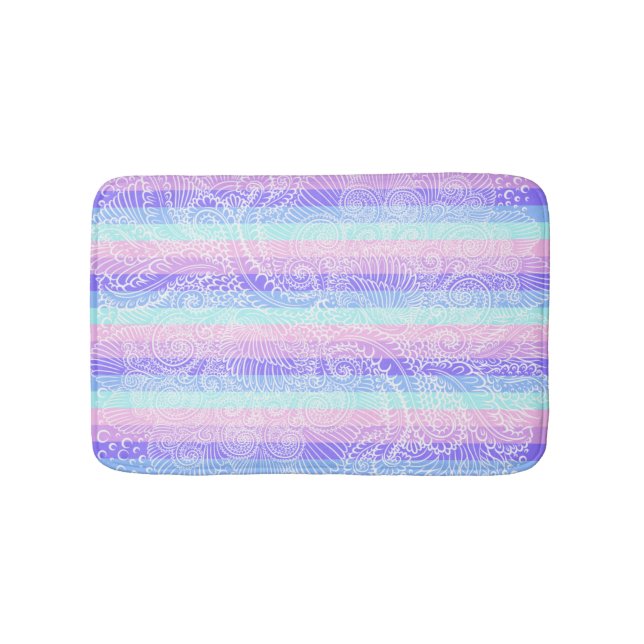 Pastel Candy Wirbel | Streifenfantasiemuster Badematte (Vorderseite)