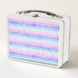 Pastel Candy Wirbel Streifenfantasiemuster Metall Lunch Box