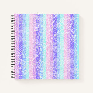 Pastel Candy Wirbel Streifenfantasiemuster Notizbuch